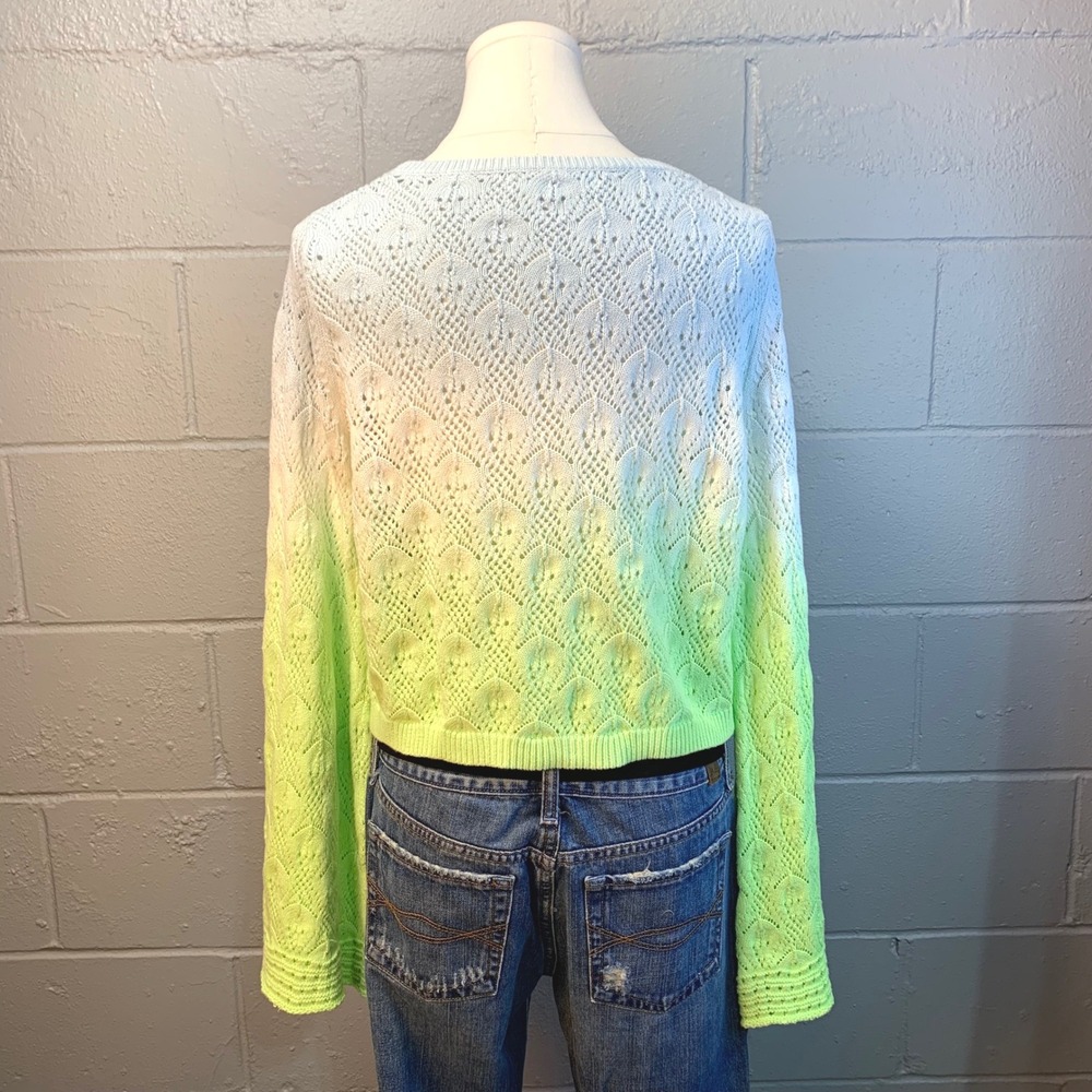 Amanda Uprichard Ombre Crochet Knit Cropped Cardigan Sweater Women's Large - Picture 4 of 9